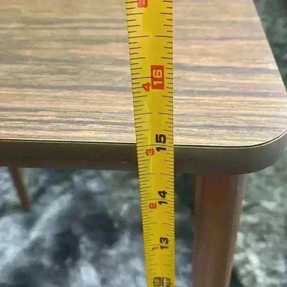 Set of  3 Mid Century Danish Modern Wood Formica Stacking Nesting
Tables - Picture 15 of 16